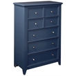 My Home Furnishings Bailey Wood 5-Drawer Chest in Williamsburg Blue