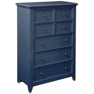 My Home Furnishings Bailey Wood 5-Drawer Chest in Williamsburg Blue