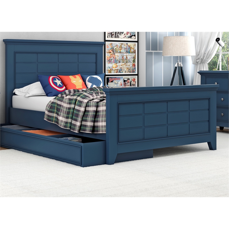 My Home Furnishings Bailey Full Panel Headboard in Williamsburg Blue
