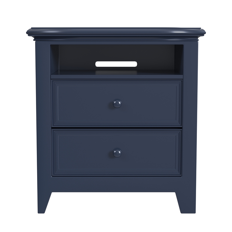 My Home Furnishings Bailey 2-Drawer Nightstand in Williamsburg Blue