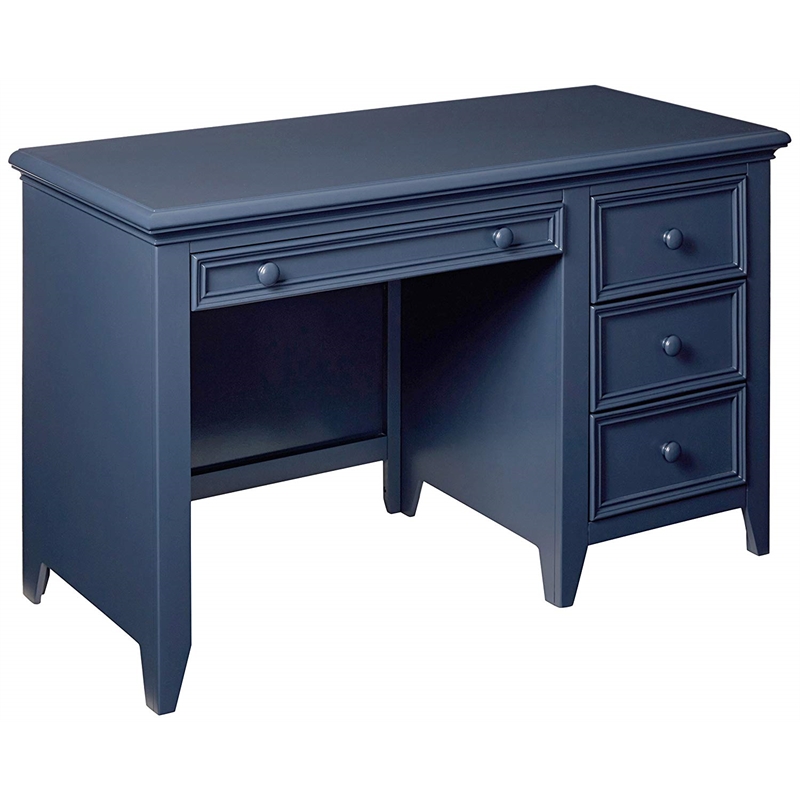 My Home Furnishings Bailey Engineered Hard Wood Desk in Williamsburg Blue