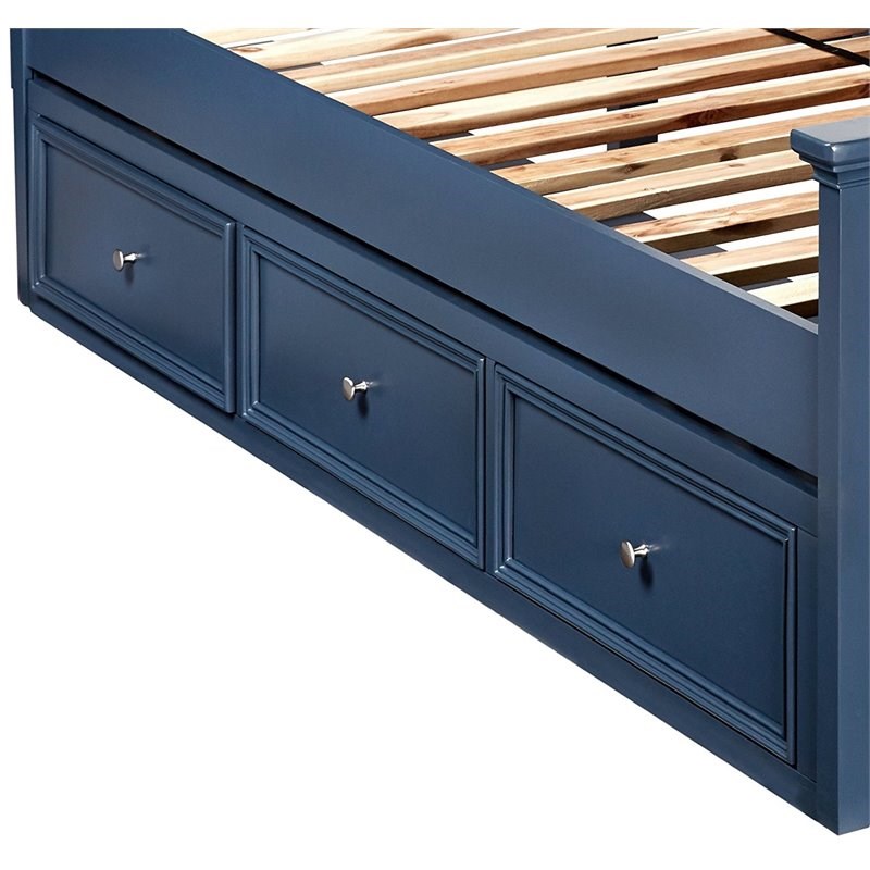 My Home Furnishings Bailey 3-Under Bed Storage Drawers in Williamsburg Blue