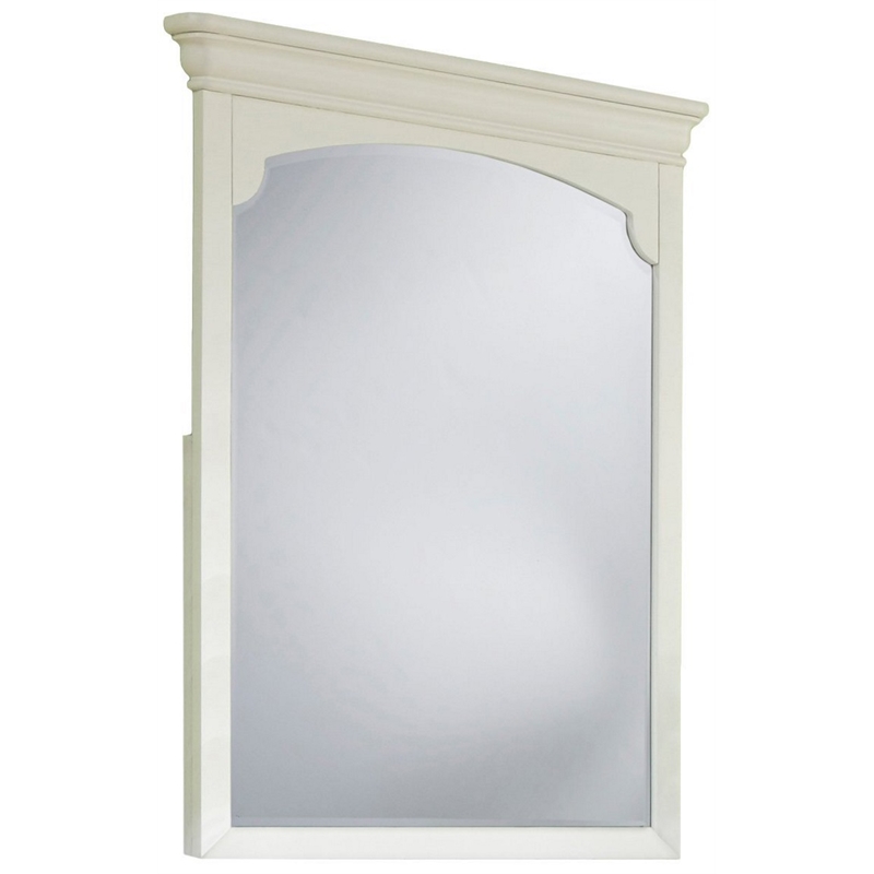 My Home Furnishings Neopolitan Beveled Vertical Mirror in Bright White