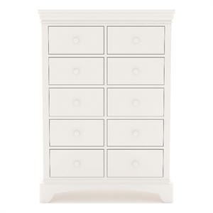 my home furnishings neopolitan 5-drawer chest in bright white