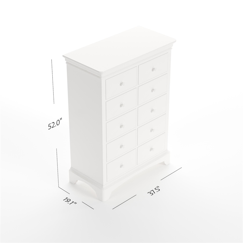 My Home Furnishings Neopolitan 5-Drawer Chest in Bright White