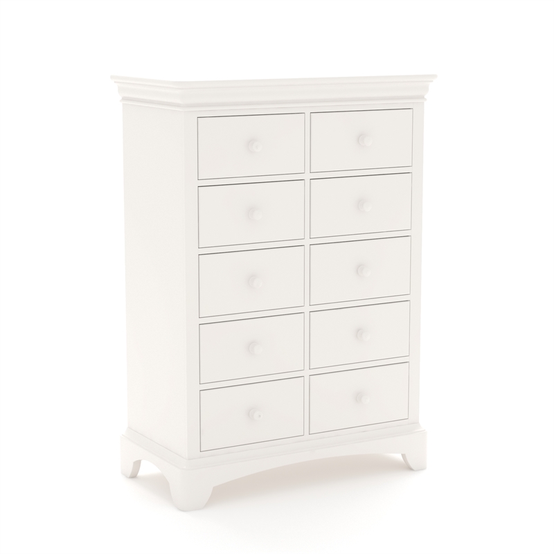 My Home Furnishings Neopolitan 5-Drawer Chest in Bright White