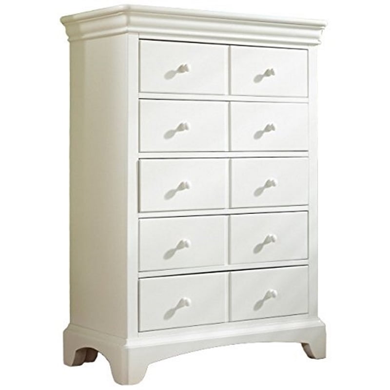My Home Furnishings Neopolitan 5-Drawer Chest in Bright White