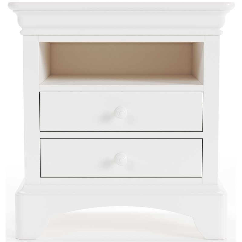 My Home Furnishings Neopolitan 2-Drawer Nightstand in Bright White