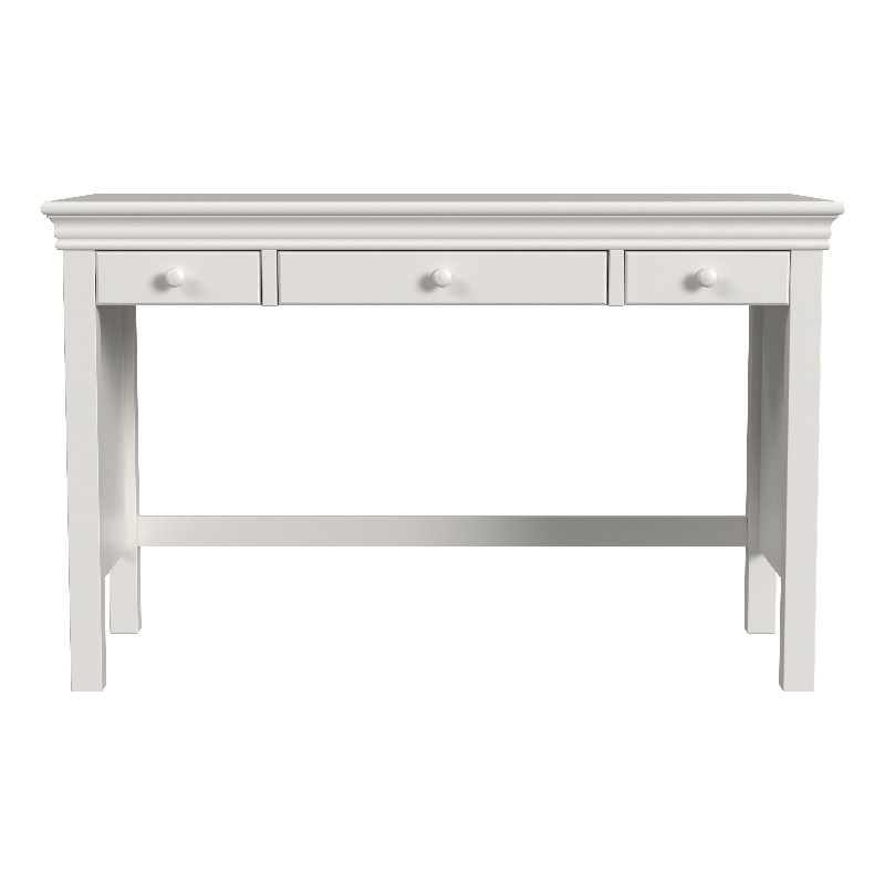 My Home Furnishings Neopolitan 3-Drawer Desk in Bright White