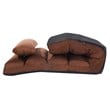Costway Contemporary Suede Folding Lazy Sofa Chair with Pillow in Coffee