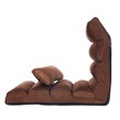 Costway Contemporary Suede Folding Lazy Sofa Chair with Pillow in Coffee