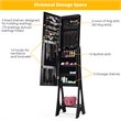 Costway Contemporary MDF and Glass Jewelry Cabinet in Black/Clear