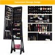 Costway Contemporary MDF and Glass Jewelry Cabinet in Black/Clear