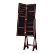 Costway Contemporary MDF and Glass Jewelry Cabinet in Reddish Brown