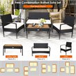 Costway 8 Pieces Rattan Patio Furniture Set with Cushion in White/Black