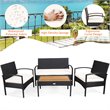 Costway 8 Pieces Rattan Patio Furniture Set with Cushion in White/Black