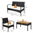 Costway 8 Pieces Rattan Patio Furniture Set with Cushion in White/Black