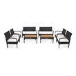 Costway 8 Pieces Rattan Patio Furniture Set with Cushion in White/Black