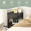 Costway Contemporary MDF Wood Nightstands in Black Finish (Set of 2)