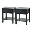 Costway Contemporary MDF Wood Nightstands in Black Finish (Set of 2)