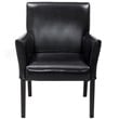 Costway Polyurethane Guest & Reception Chairs with Wood Leg in Black (Set of 2)