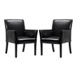 Costway Polyurethane Guest & Reception Chairs with Wood Leg in Black (Set of 2)