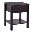 Costway Contemporary MDF Wood Nightstands in Brown (Set of 2)