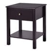 Costway Contemporary MDF Wood Nightstands in Brown (Set of 2)