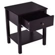 Costway Contemporary MDF Wood Nightstands in Brown (Set of 2)