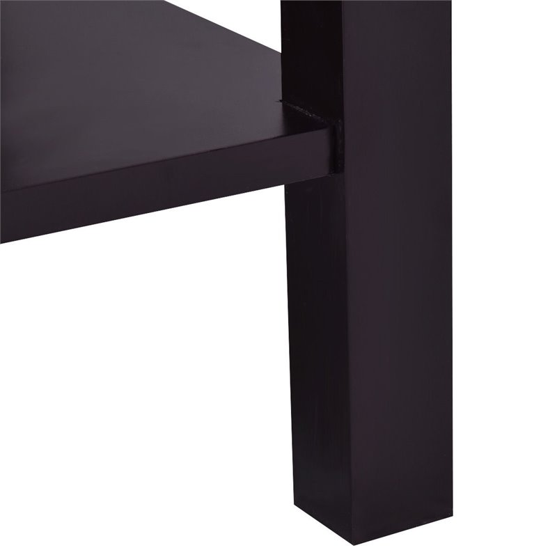 Costway Contemporary MDF Wood Nightstands in Brown (Set of 2)