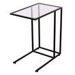 Costway Contemporary Glass and Steel Side End Table in Black (Set of 2)