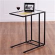 Costway Contemporary Glass and Steel Side End Table in Black (Set of 2)