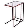 Costway Contemporary Glass and Steel Side End Table in Black (Set of 2)