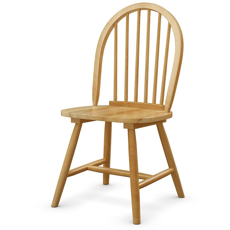 Costway Contemporary Wood Windsor Chairs in Natural (Set of 4)