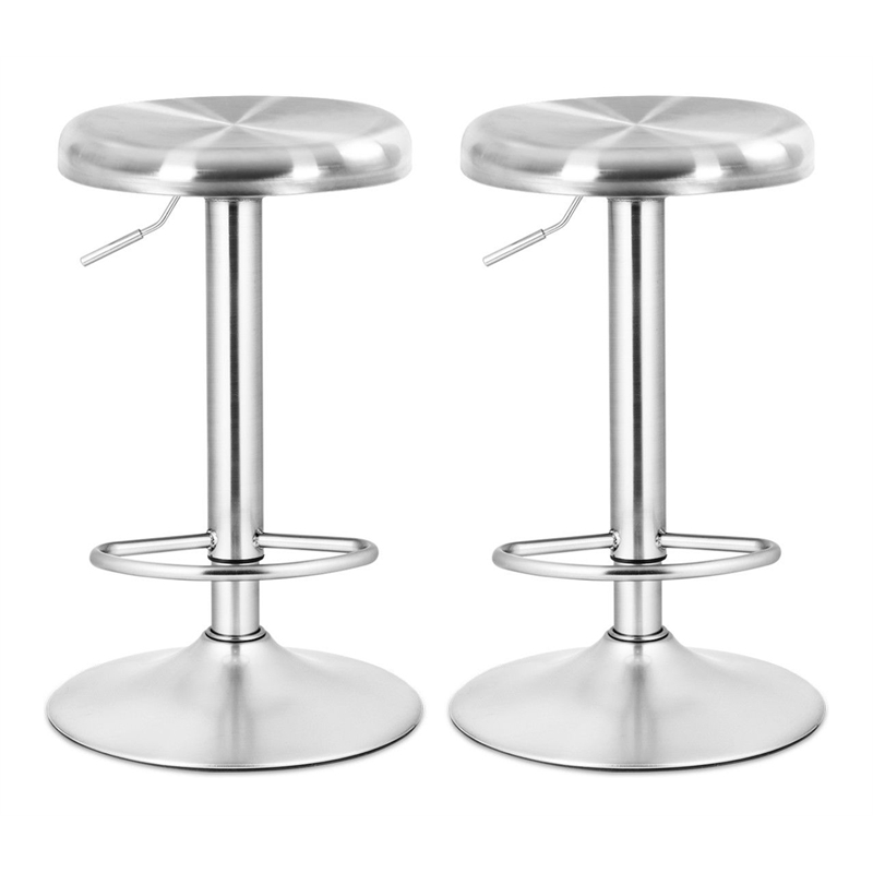 Costway Contemporary Stainless Steel, Stainless Bar Stools Contemporary