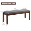 Costway Rubber Wood Upholstered Padded Dining Bench in Brown (Set of 2)