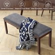 Costway Rubber Wood Upholstered Padded Dining Bench in Brown (Set of 2)