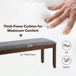 Costway Rubber Wood Upholstered Padded Dining Bench in Brown (Set of 2)