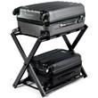 Costway Wood Folding Luggage Rack with Shoe Storage Holder in Black (Set of 4)