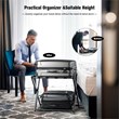 Costway Wood Folding Luggage Rack with Shoe Storage Holder in Black (Set of 4)