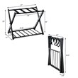 Costway Wood Folding Luggage Rack with Shoe Storage Holder in Black (Set of 4)