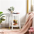 Costway Round Contemporary Engineered Wood Side Tables in White (Set of 2)