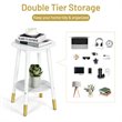 Costway Round Contemporary Engineered Wood Side Tables in White (Set of 2)