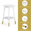 Costway Round Contemporary Engineered Wood Side Tables in White (Set of 2)