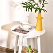 Costway Round Contemporary Engineered Wood Side Tables in White (Set of 2)