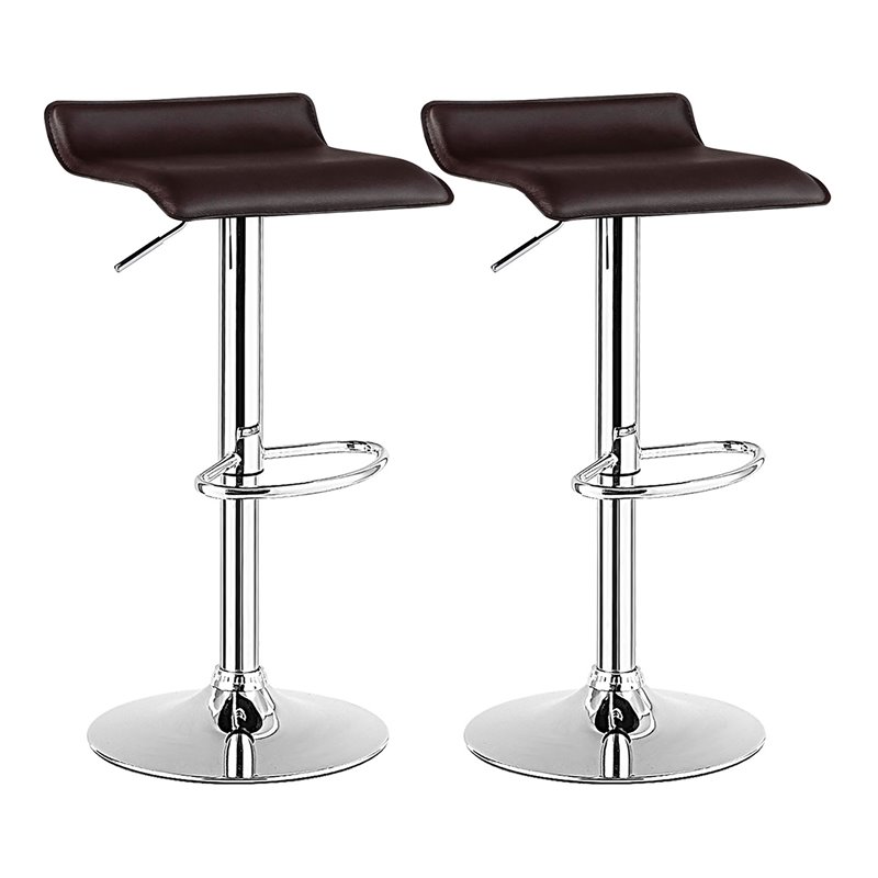 Steel Swivel Bar Stools In Brown, 34 Backless Bar Stools