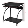 Costway Contemporary MDF and Steel Computer Desk in Black Finish