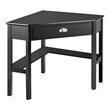 Costway Contemporary Pine and MDF Corner Computer Desk in Black