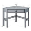 Costway Contemporary Pine and MDF Corner Computer Desk in Gray