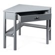 Costway Contemporary Pine and MDF Corner Computer Desk in Gray